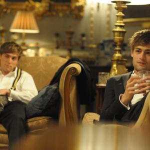 Still of Max Irons, Douglas Booth and Sam Claflin in The Riot Club (2014)