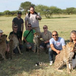 Crew of The Hostel Life Namibia working with the Cheetah Conservation Fund in Africa