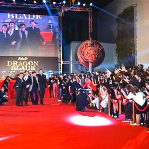 Red Carpet for Dragon Blade in Thailand with Alfred, Adrien, Jackie, and John.