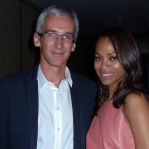 With Zoe Saldana at the premiere of Colombiana 2011
