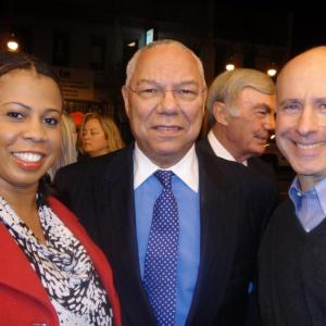 Colin Powell with Kelly Taffe and Roger Grunwald after performance of ANNE & EMMETT at Atlas Performing ARts Center in Washington, D.C.
