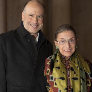 Roger with Justice Ruth Bader Ginsburg after a performance of Anne  Emmett in Washington DC