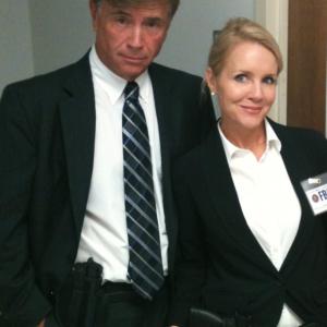 As Agent Walker on the set of American Hostage with Agent Aly GarciaTanya ChristiansenTampa Police HeadquartersSeptember 2012