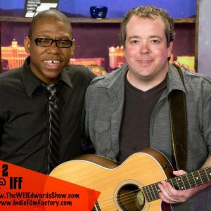 Will Edwards with musical guest Brad Bailey on the set of The Will Edwards Show