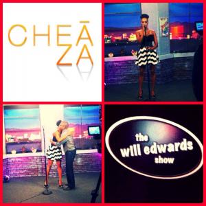 Will Edwards with musical guest Cheaza as she performs on The Will Edwards Show