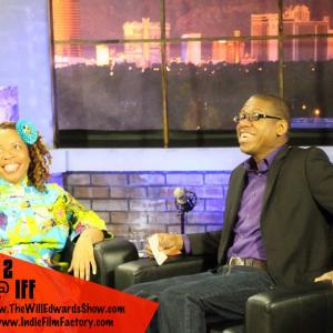 Will Edwards interview Rhayne Thomas on the set of The Will Edwards Show