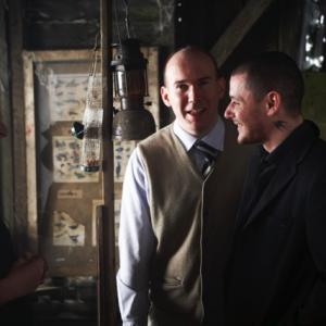 Marek Losey Alex MacQueen  Phil Campbell On The Hide set at Pinewood Studios 2008
