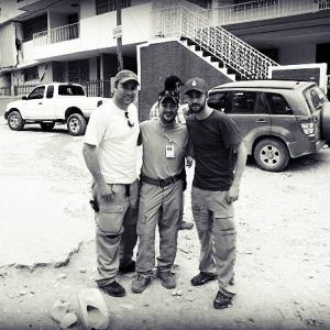 With Jay and Jordan McGraw (sons of Dr. Phill McGraw) on location in Port-au-Prince, Haiti.