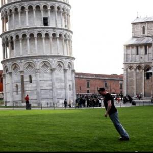 A little magic at the leaning tower of Pisa.
