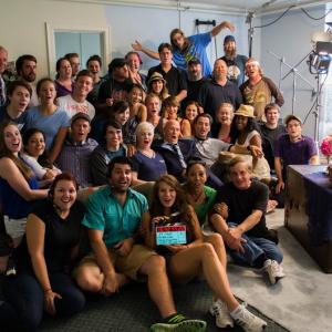 Elizabeth with the cast and crew of On the Wing 2015