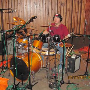 Tracking drums for our album in 2010 at Golden Track Studios San Diego CA