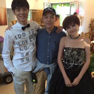 On set with Zhang Chao and Re Yi Jia Prague Czech