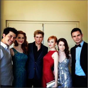 With Christopher Sean Laura Spencer Wes Aderhold Ashley Clements and Daniel Vincent Gordh at the 2013 Streamy Awards
