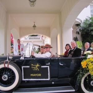 Driving Mayor Bill Boggard in my 1930 Lincoln Touring Car