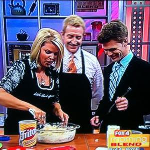 Joshua taking a break from convention talk and cooking with the crew of The Morning Blend