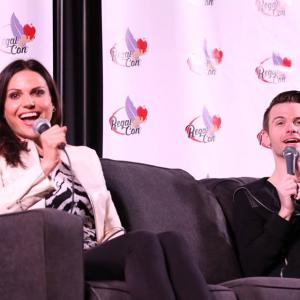Joshua and Lana Parilla sharing laughs at a Once Upon A Time Convention that he hosted