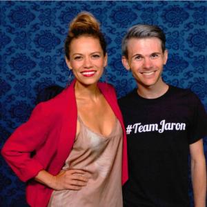 Bethany Joy Lenz and if you look at Joshua's shirt it says #TeamJaron check out https://www.youtube.com/user/jaronamo8/videos to find out more about Jaron Strom and his amazing music