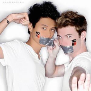 Joshua and Roland Alac supporting the NOH8 Campaign