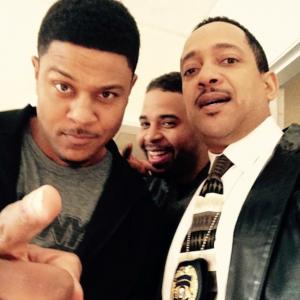 With Pooch Hall and Christopher Mann on the set of 