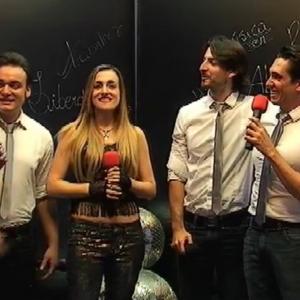Still of the interview for All TV  with the vocal Group Voices 2013