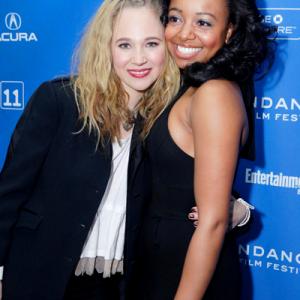 Actresses Juno Temple and Lauren Pennington attend the Little Birds Premiere at the Library Center Theatre during the 2011 Sundance Film Festival on January 23 2011 in Park City Utah