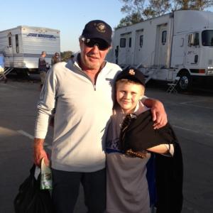 Brandon SalgadoTelis and James Caan on set of Back In The Game