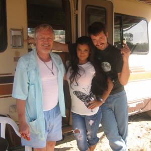 Mark Robert Provencher, Crystle Lightning and Jay Mawhinney on the set of 