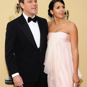 Matt Damon and Luciana Barroso at event of The 82nd Annual Academy Awards 2010