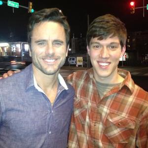 Chip Esten and Clay Jeffries during a late night shoot for ABCs Nashville Episode 1x15 When Youre Tired of Breaking Others Hearts