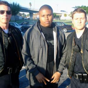 On the Set of SOUTHLAND with my CoStars Shawn Hatosy and Ben Mckenzie
