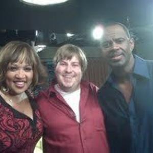 On the set of the Brian McKnight Show with Brian McKnight and Kym Whitley
