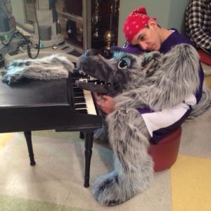 Adrian Elizondo as Wacky the Wolf taking a break on the set of Disneys ANT Farm