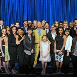 Leslie Bibb Jesse Bradford Anel Lopez Gorham Christopher Gorham Leslie Grossman Jane Lynch Lea Michele Pat Mitchell Ryan Murphy Andrew Rannells Naya Rivera Cory Monteith Jayma Mays Kevin McHale NeNe Leakes Chris Colfer Jenna Ushkowitz and Chord Overstreet