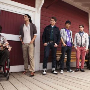 Still of Mark Salling Mike Harry Darren Criss Chris Colfer and Samuel Larsen in Glee 2009