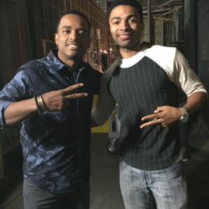 On set with the talented Larenz Tate
