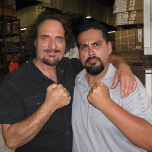 Sons of Anarchy Episode:Turning and Turning Role:Mayan Warehouse Security Clerk I'm on the right, the amazing Kim Coates on the left.