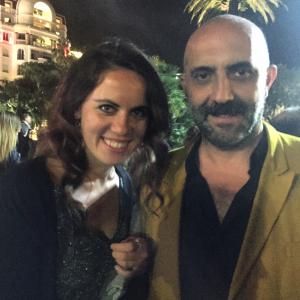 Zoya Skya with film director Gaspar Noe at Love movie premiere at Cannes Film Festival 2015