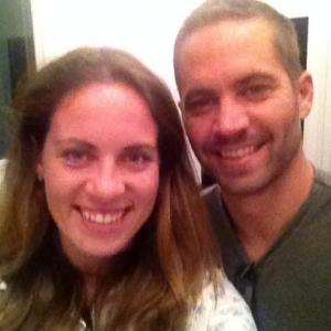 Zoya Skya with Paul Walker at Brick Mansions movie ADR session