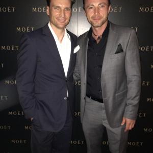 Matt Boesenberg and Richard Cawthorne at the Moet & Chandon Gold Party 2014.