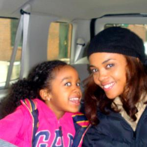 Taylor Dior and Sharon Leal on set of Guilty