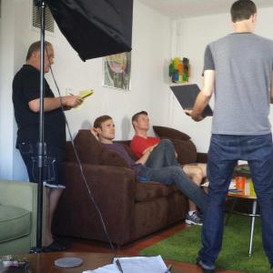 On the GLANCES set Producer Lead Actors Director and PA