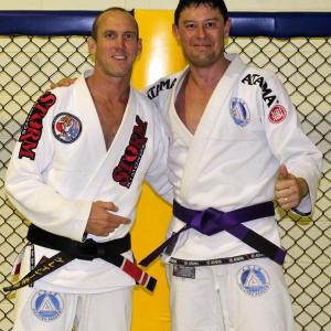 Receiving my purple belt in Jiujutsu from Professor Jason Roebig Axis Jiuiitsu Australia