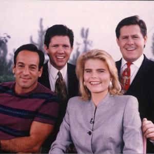 Peter Onorati and Mariel Hemingway join the McCain Brothers for pic after Good Morning Oklahoma interview