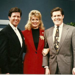 Mary Hart of Entertainment Tonight with the McCain Brothers on the set of Good Morning Oklahoma in Oklahoma City