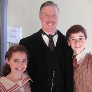 Rachel Resheff as Jane Banks in Mary Poppins on Broadway with Karl KenzlerGeorge Banks
