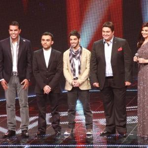Arwa Gouda on stage Hosting the Voice 2012 in Beirut Lebanon