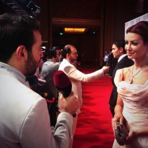 Arwa Gouda on the red carpet of her movie Villa 69 at the Abu dhabi Film Festival 2013