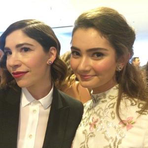 Emily Robinson and Carrie Brownstein at the Emmy Awards