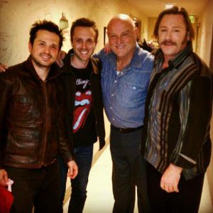 Freddy Rodriguez Dylan Seaton understudy Bill Smitrovitch and Ron Eldard following a performance of American Buffalo at the Geffen Playhouse