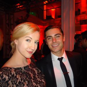 Laura Linda Bradley and Zac Efron at The Lucky One LA premier.